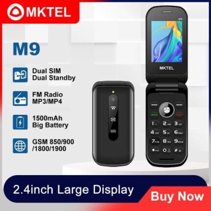 MKTEL M9 2.4" Dual SIM Feature Phone | Big Keypad, 1500mAh Battery, FM Radio, Torch & Bluetooth
