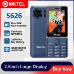 MKTEL 5626 Button Phone | Dual SIM, 2.8" Display, 2500mAh Battery, Big Keypad, FM Radio, Bluetooth & Torch