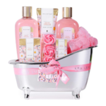 Spa Luxetique 8-Piece Spa Gift Basket for Women – Daisy Scented Bath & Body Set