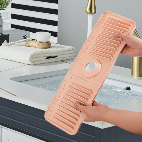 Untitled design - 2026-07-09T175122.148 Durable Drain Mat Kitchen Faucet Sink Anti-splash Anti-slip Cutting Drain Mat Sink Storage Silicone Mat - Image 1