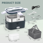 1.8L Self-Heating Electric Lunch Box | Portable Food Warmer with Carry Bag - Image 5