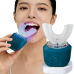 Smart U Shape Sonic Electric Toothbrush With Wireless Charging Ultrasonic Teeth Whitening Kit for Adults Students Home Travel