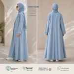 Modern Blazer Open Abaya Set Women Linen Blend Co-Ord Outfit OEM Private Label Modest Fashion Supplier - Image 4