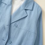 Modern Blazer Open Abaya Set Women Linen Blend Co-Ord Outfit OEM Private Label Modest Fashion Supplier - Image 2