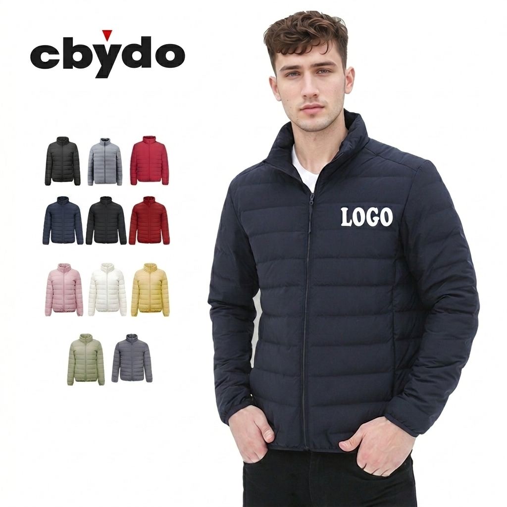 H78dee665c59a46b7acd2fd066d8fa53eN Winter ultra Light Men Women Short Long Sleeve Stand Collar Fashion High Sense Casual Down Coat Zipper Wholesale Thin Custom - Image 1