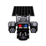 China Cheap QD5 6MP Three Lens Solar Indoor Wifi Security Solar Battery Ptz Wireless Camera with Solar Panels for Outdoor