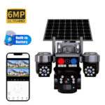 China Cheap QD5 6MP Three Lens Solar Indoor Wifi Security Solar Battery Ptz Wireless Camera with Solar Panels for Outdoor - Image 2