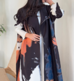 Miyake Open Pleats Abaya 2025 Dubai Modest Cardigan Style Casual Robe for Women Breathable Muslim Print Loose Eid Abayas - Image 3